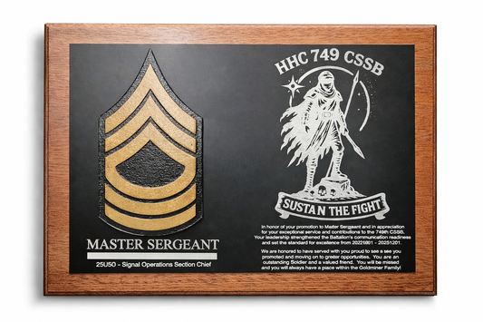 Custom Promotion and Going Away Plaque