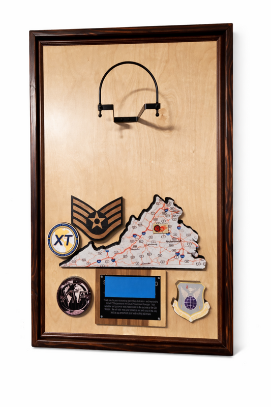 Custom Military Cowboy Hat Display Plaque